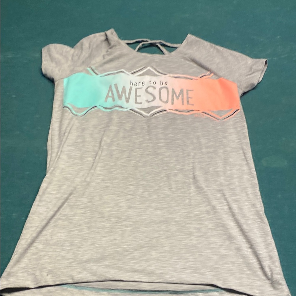 Gray T-Shirt with Colorful 'Awesome' Design